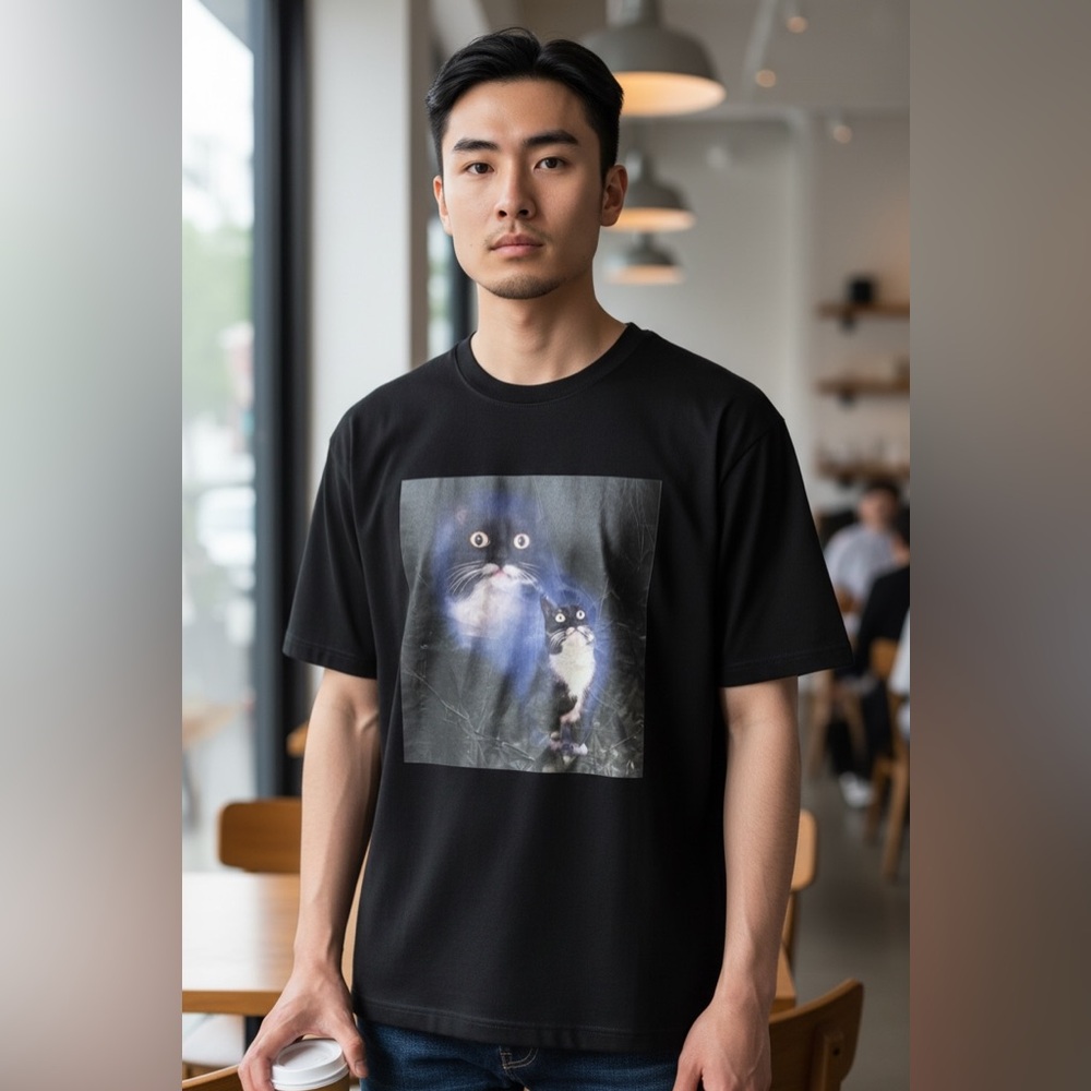 Black cat hilarious Graphic T-Shirt cat tee graphic tee funny